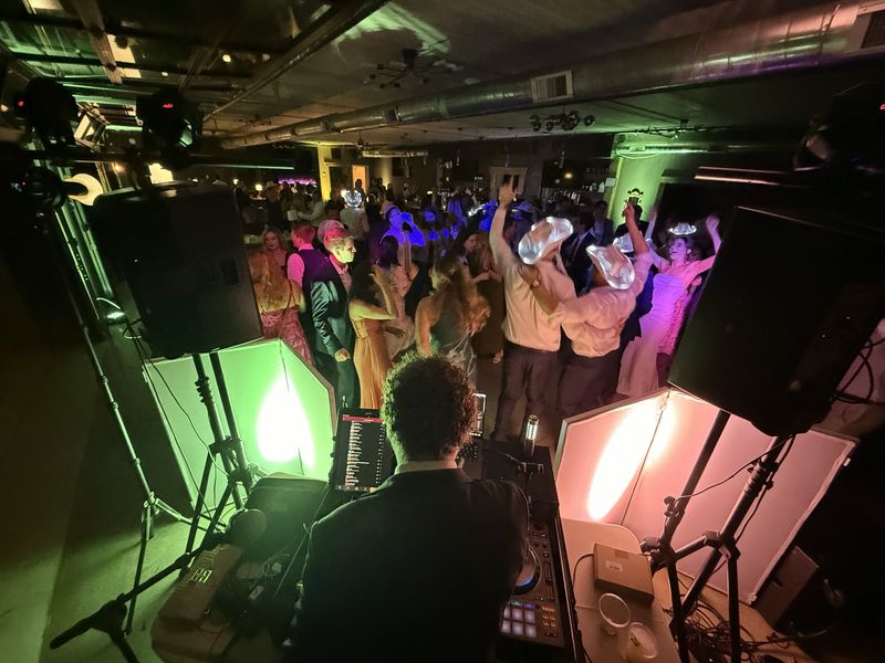 The view from Dave’s booth over a packed dance floor at Revel Run