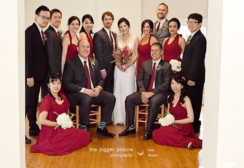 The wedding party with both families