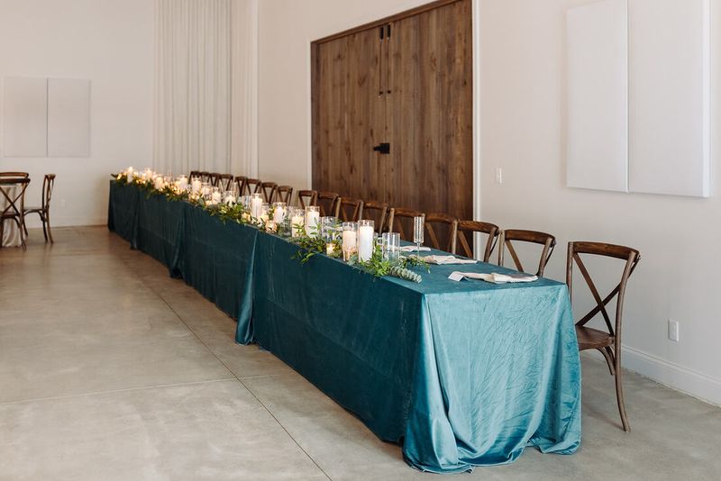 The head table with candles