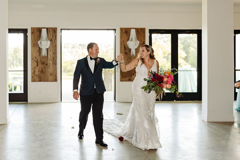 Genna and Frank’s grand entrance at The Oakley