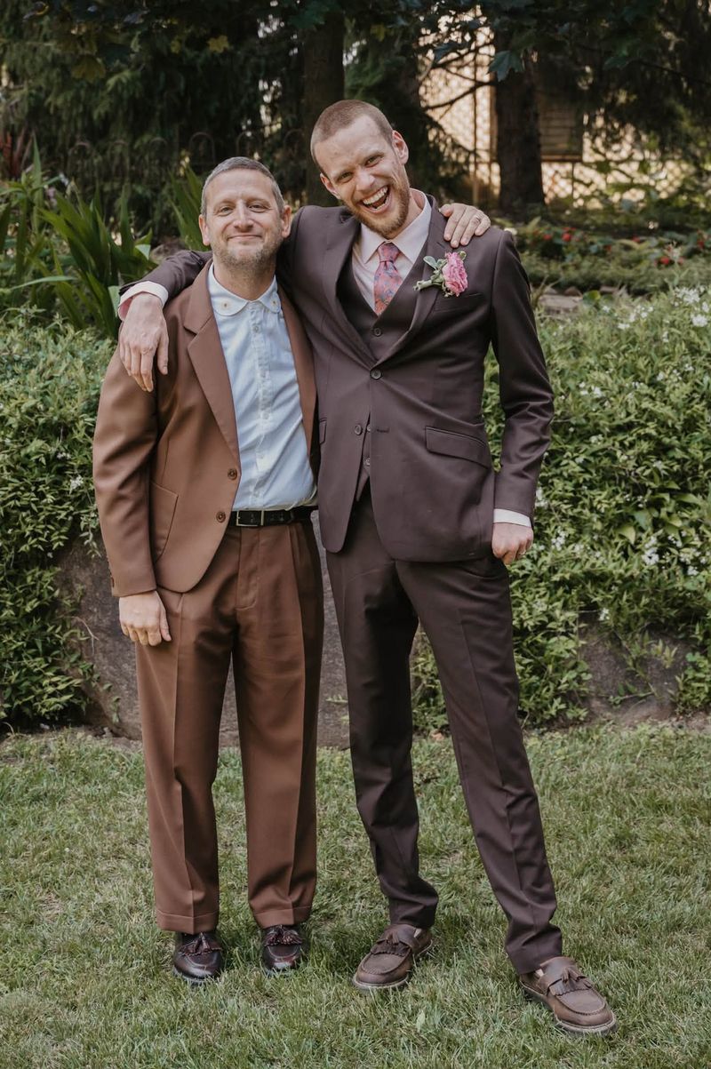 Tyler with a groomsman