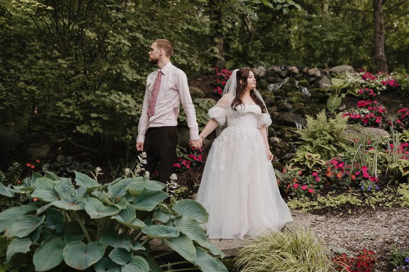 Heather and Tyler in the garden