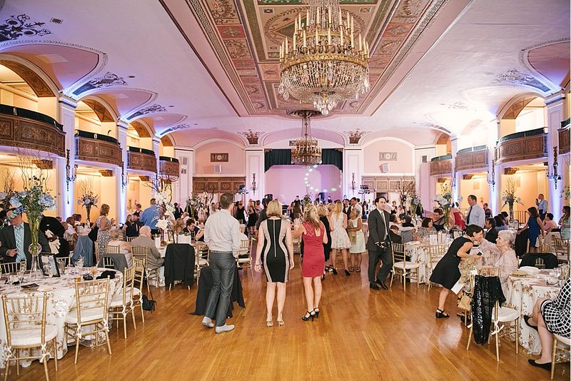 The ballroom from above as guests dance